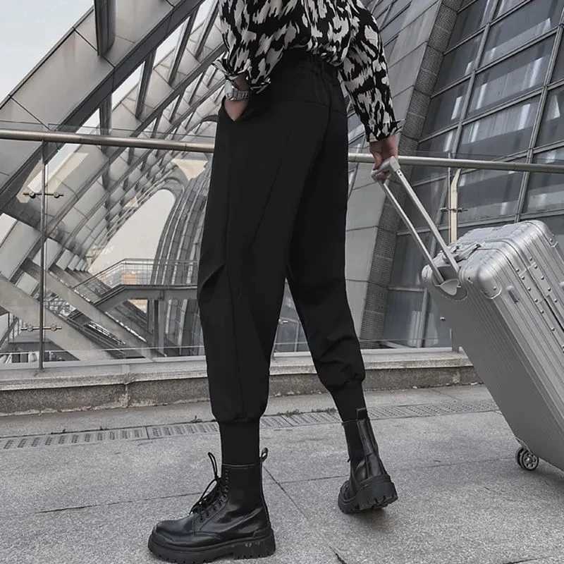 2023 Korea Fashion Harlan Pants Male Business Trousers Men Brand Clothing Mens Vintage Wild Loose Casual Suit Pants Black 28-38X241023