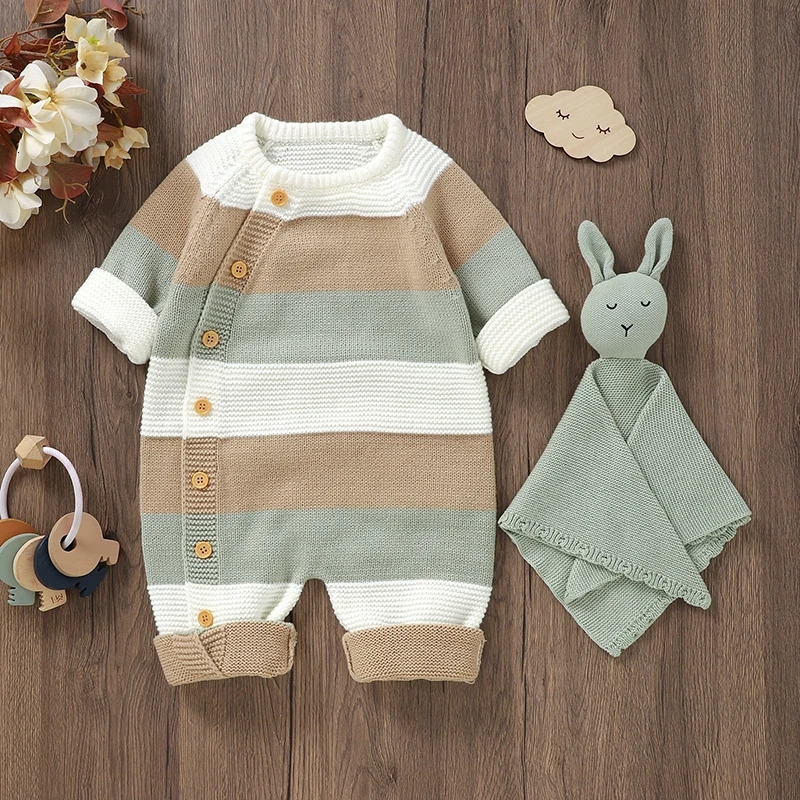Womens mens sweater jumpsuit mens long sleeved autumn and winter full-length jumpsuit 241022