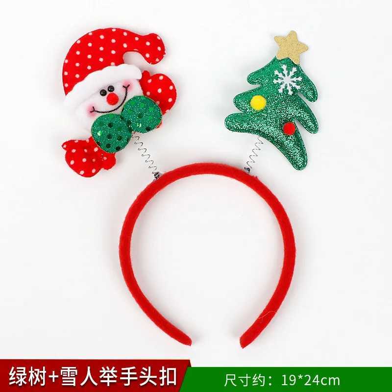 Red Christmas Hair Band Deer Horn Head Buckle Santa Claus Snowman Headwear Xmas Decoration Head Buckle Merry Christmas GiftX241021