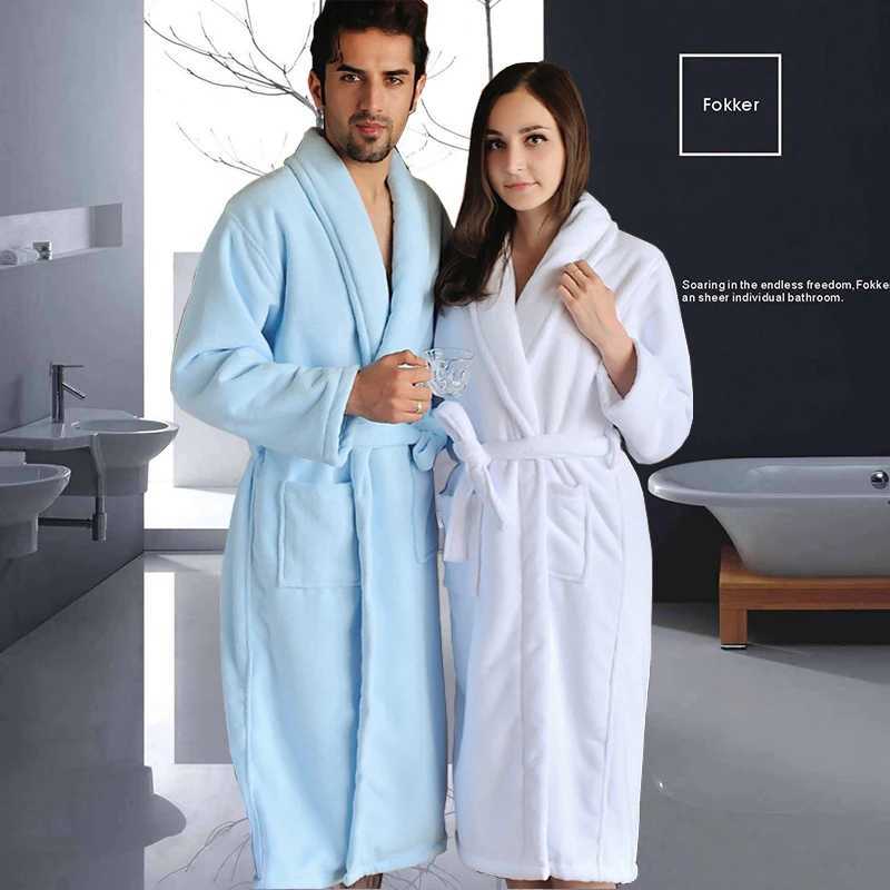 Winter Thick Lover Bathroom Mens Soft and Warm Winter Kimono Bathrobe Wool Towel Kimono Couple Dress White Bridesmaid W241023