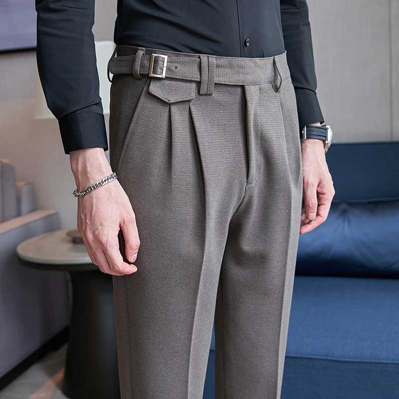 Mens Spring High Quality Business Suit Pants Male Slim Fit Fashion Dress Trousers Winter for Men Woolen Cloth Casual PantsX241023