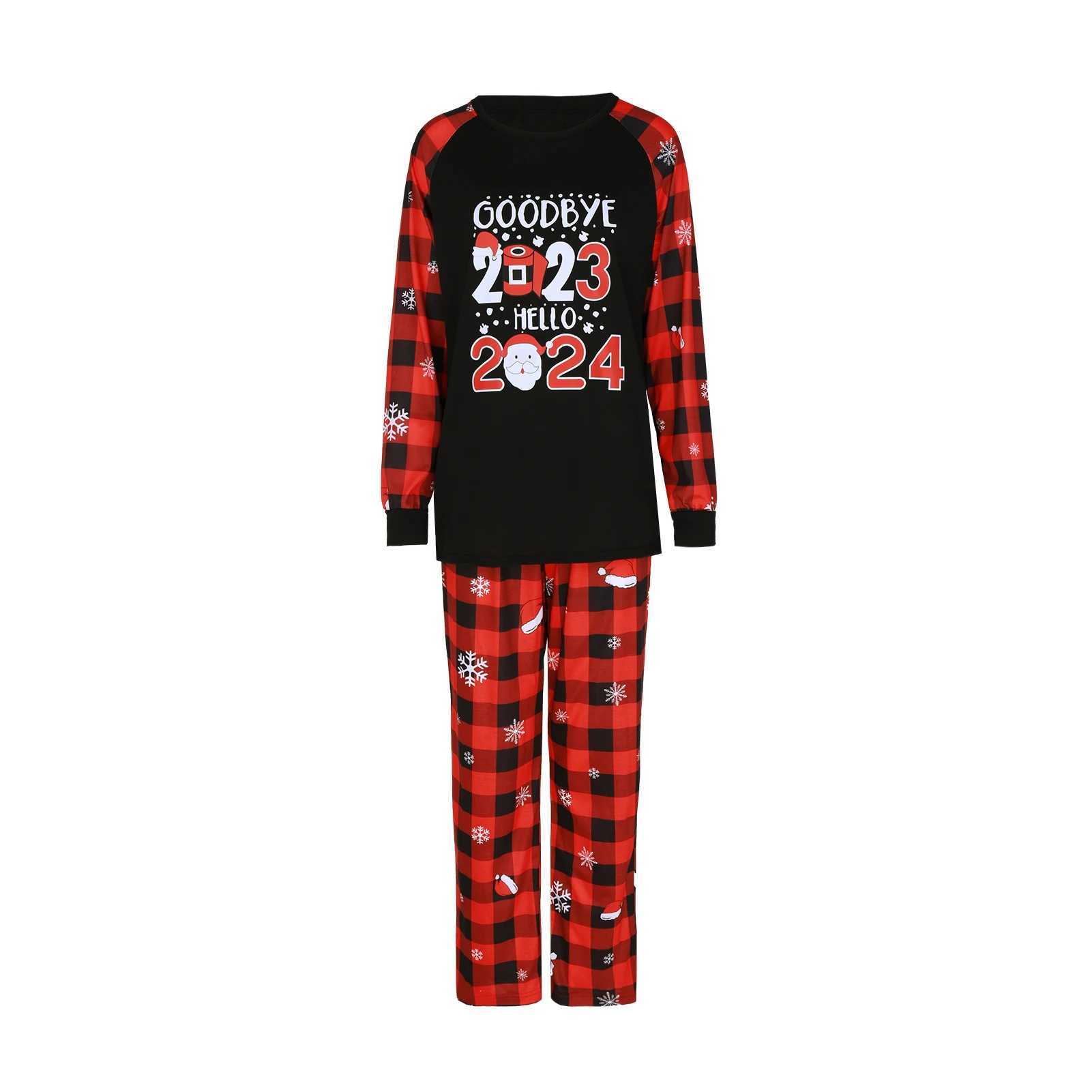 2 Piece Parent-Child Outfits Cute Christmas Family Pajamas Set Casual Red Plaid Holiday Nightwear Pjs for Baby Kids Teens AdultsXJ241008