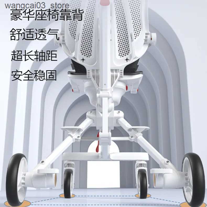 Strollers# Stroller Childrens Cart Lay Flat Prams Portable Travel Baby Carriage Luxury High Landscape Baby Seat Rotation Commutation L240910
