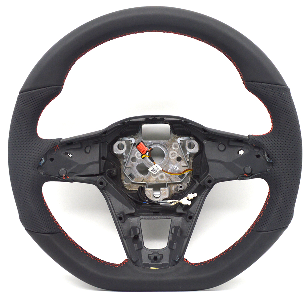 For Golf 8 Customize real leather half-punch steering wheel red blue wire Tape heating
