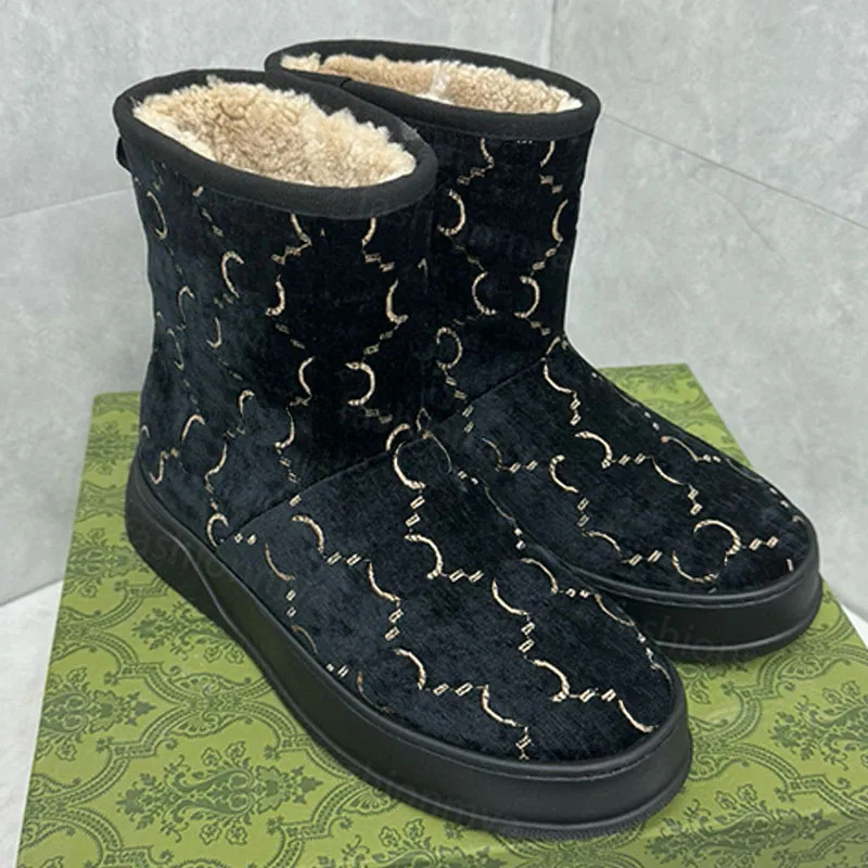 Designer Boot Men Shoes Womens Luxury Boots Winter Skiing Wool Print Platform Boots Fashion Travel Walking Shoes Winter Boots