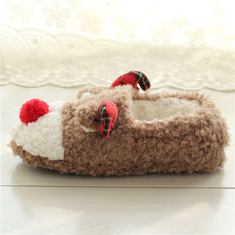 Women's Elk Slippers New Winter Fashion Christmas Plush Household Cotton Indoor Comfort Anti Slip Casual Shoes