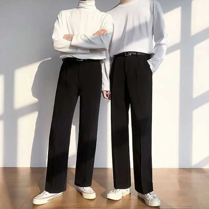 Baggy Suit Trousers Solid Color Brown Mens Summer Pants Vintage 2024 Dress Fashion Luxury High Quality New in Ele UpX241023