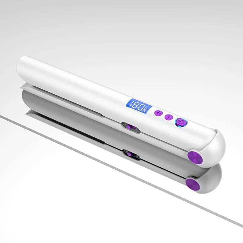 New Arrival Portable USB charging straightener and curling iron with power pack travel flat hair stick wireless straightening Z241022