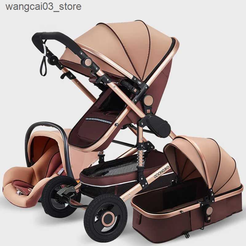 Strollers# Luxury Baby Stroller High Landview 3 in 1 Baby Stroller Portable Baby Pushchair Baby Pram Baby Comfort for Newborn L240910