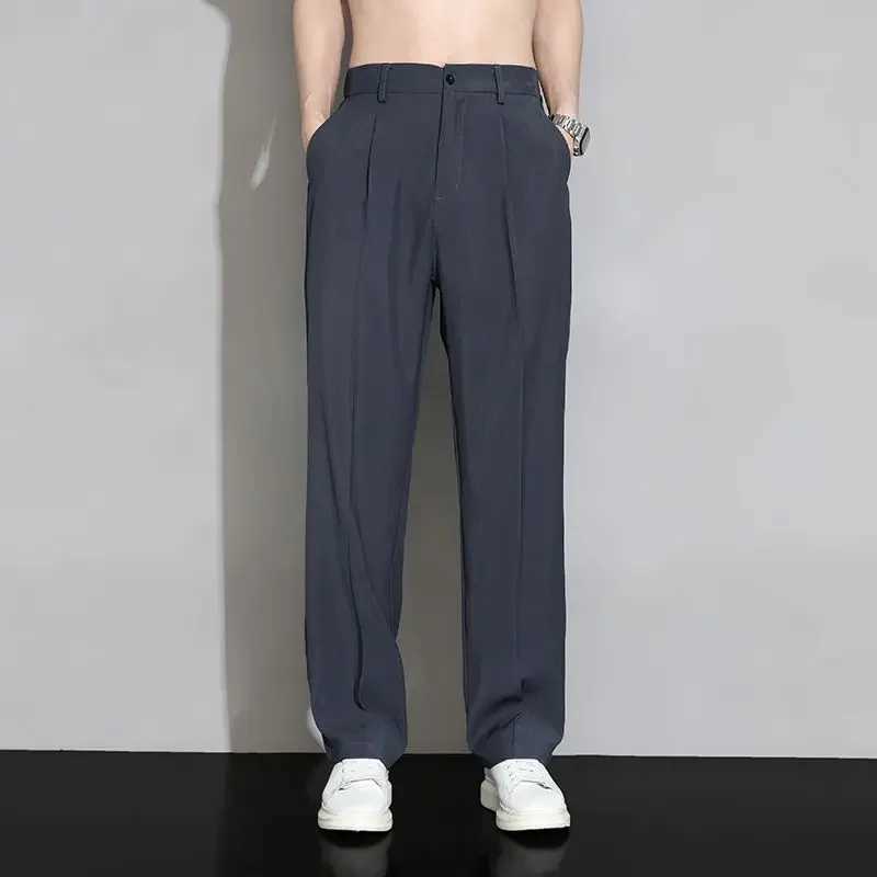 White Plus Big Size Stretch Mens Summer Pants Elastic Male Suit Trousers Up New in 2024 Stylish Spring Clothes Dress FashionX241023