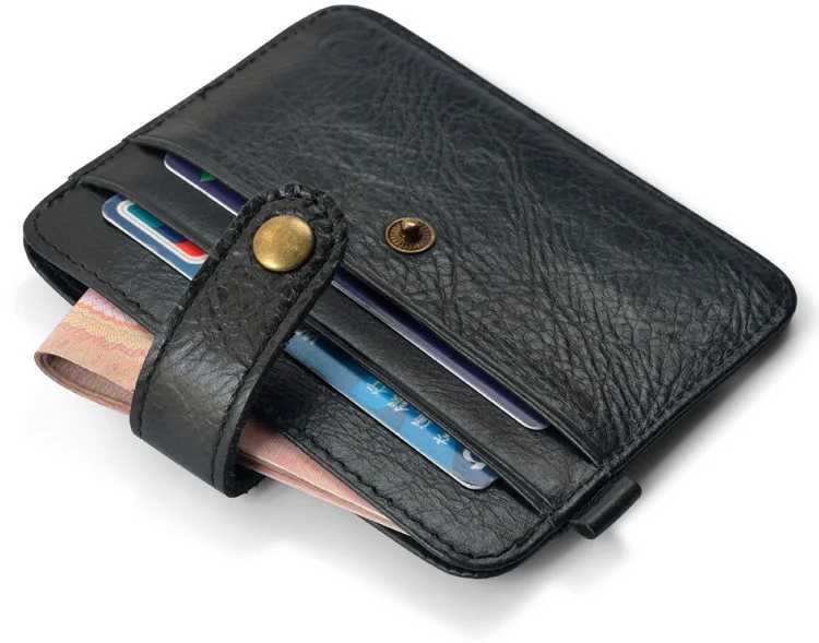Mens leather ultra-thin wallet mens small wallet mini wallet thin pocket mens wallet card holder Z250411