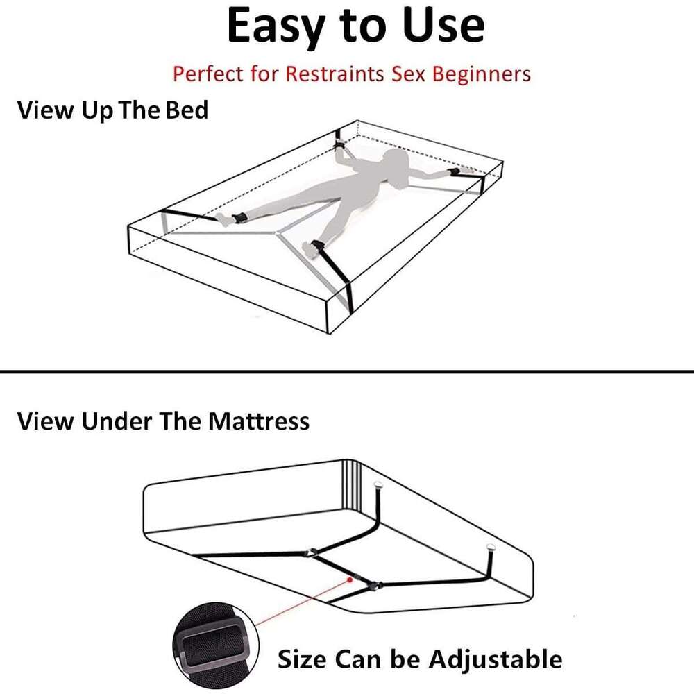 Sex Restraining Bondage BDSM Kit, Handcuffs Sex Bed Adult Set, BDSM Bondaged Restraints Sex Furniture for Couples, Restraints Sex Straps & Ankle Cuffs