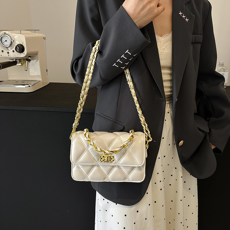 2025 Designer free 3 2024 designer shipping new g grid chain lock casual shoulder crossbody bag