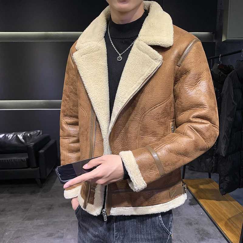 2023 autumn and winter mens top high-quality wool lining mens casual day jacket velvet warm jacket X241023