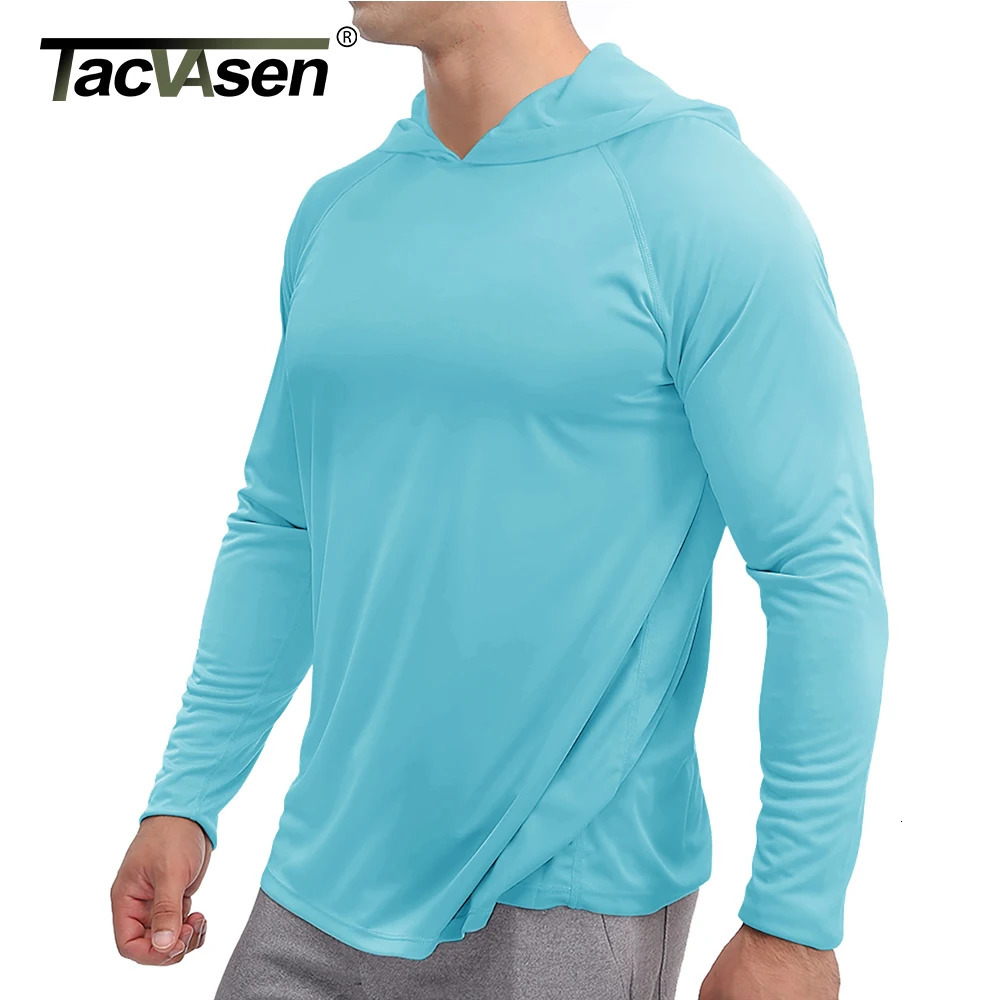 Tacvasen UPF 50Sunscreen T-shirt Mens Long Sleeve Hoodie Casual Quick Drying T-shirt Outdoor Hike Sports Running Zipper Top 241023