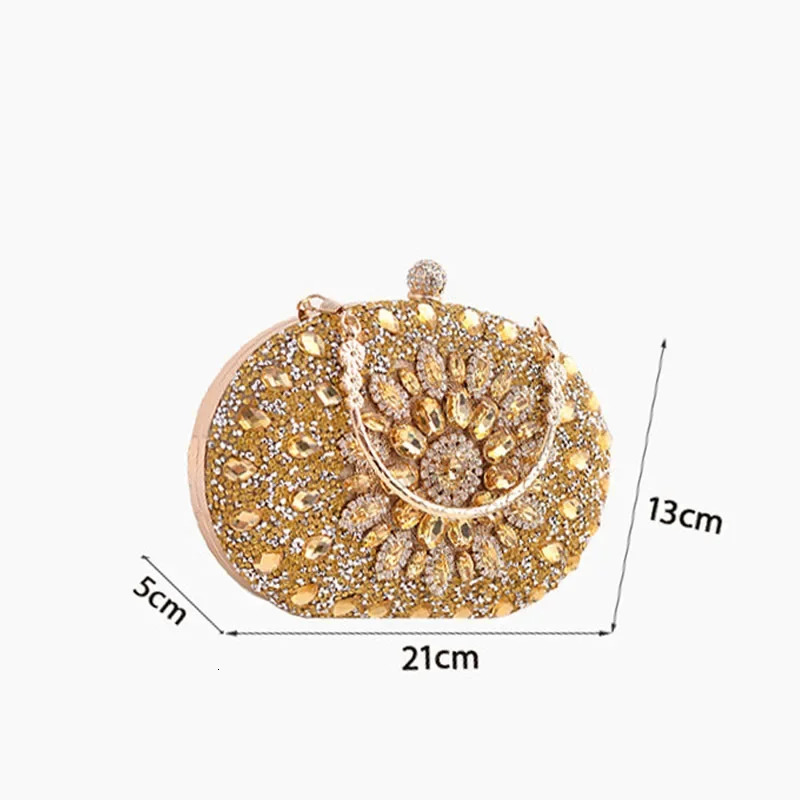 Womens Evening Clutch Bag Wedding Gift Flower Diamond Clutch Wallet Chain er Party Bag with Metal Handle 241023