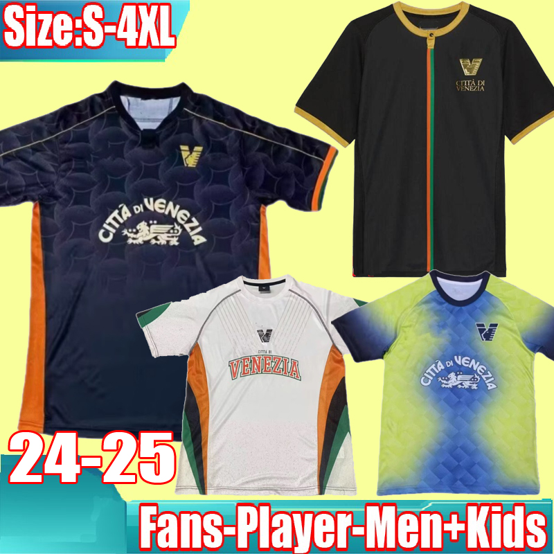 3XL 4XL 24 25 Venezia FC Soccer Jerseys pre match home Black Away White Third 4th Red ARAMU FORTE Venice 2024 2025 BUSIO Football Shirts 3rd Adukt Kids Kit Uniforms