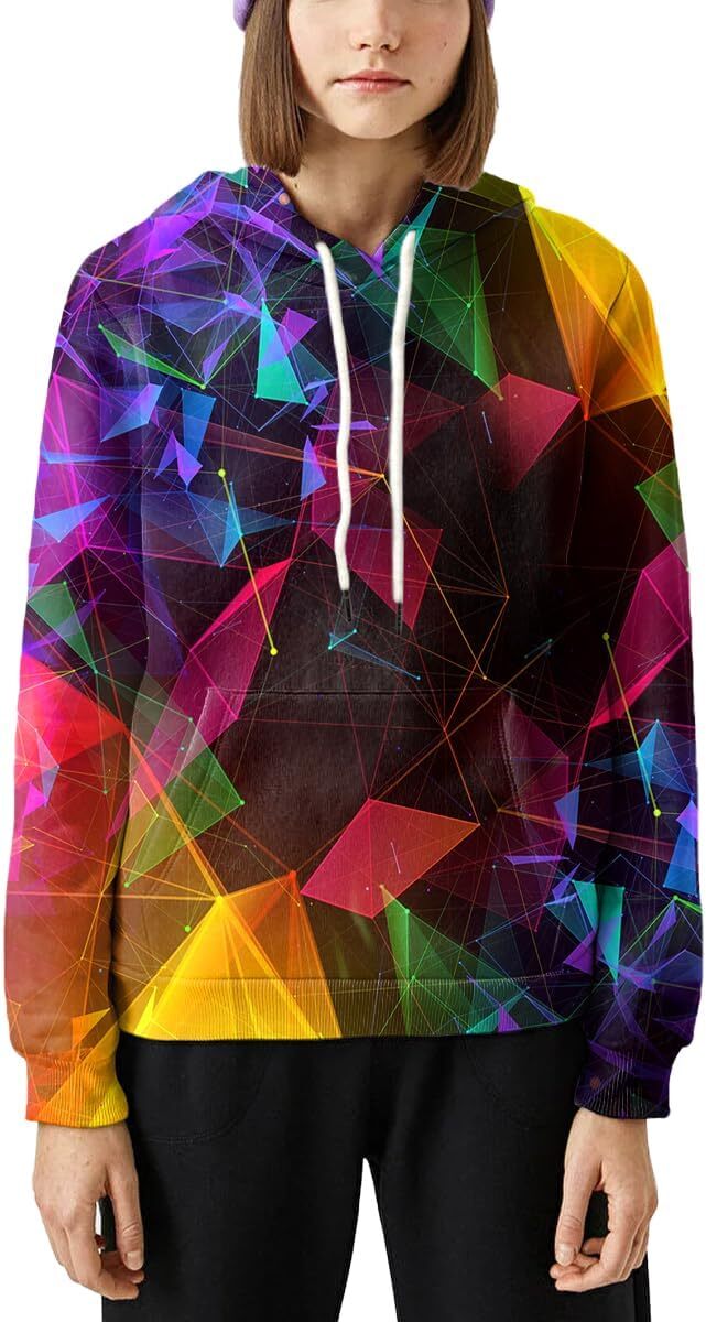 Hoodie for Mens Womens Unisex Graphic Print Hoodies 3D Colorful Novelty Design Long Sleeve with Pocket Graphic Hip hop Warmth