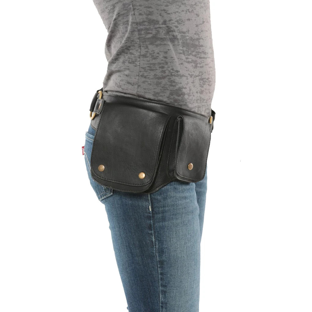 Medieval Adjustable PU Leather Practical Pocket Womens Retro Hip Bag Waist Bag Viking Warrior Larp Role Playing Accessories Wallet 241023
