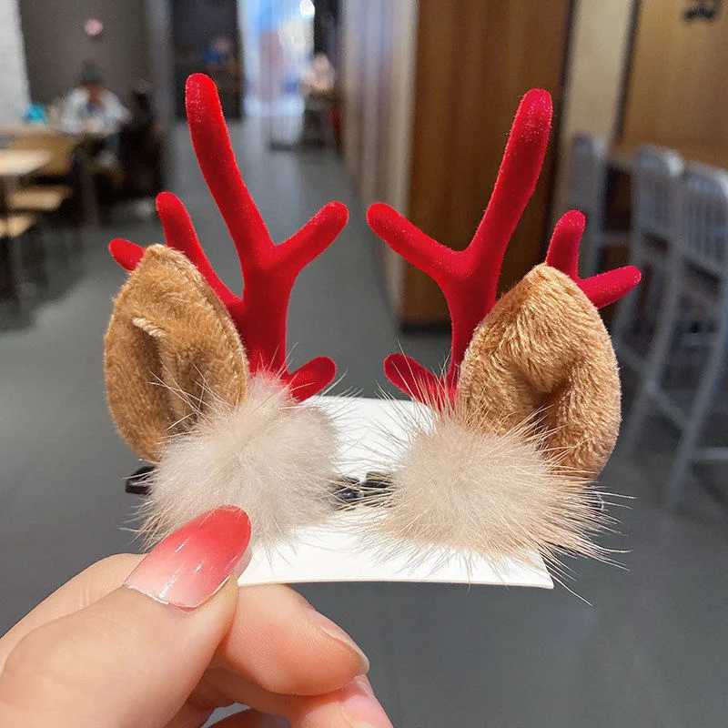 Christmas Hairpin Antler Hair Clips For Girl Deer Ear Festival Party Hairgrips Barrette Headwear Kids Cute Hair Accessories GiftX241021