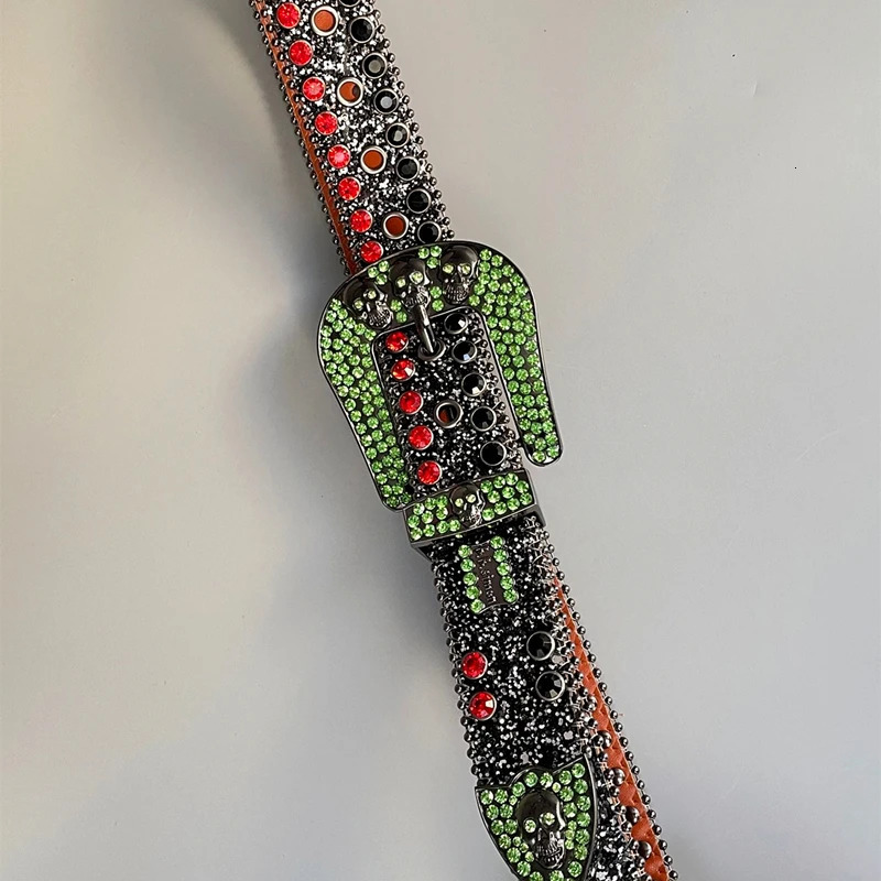 NOOWISBB Pencil Stone Belt Belt Western Cowboy Diamond Sparkling Belt Mens Y2K Crystal Stud Cinto De Strass Jeans 241022