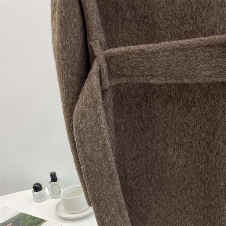 Rose Long Double-Sided Alpaca Coat Fashion Large Cape Collar Design Loose Wool Tweed Jacket Women 2024 New Winter