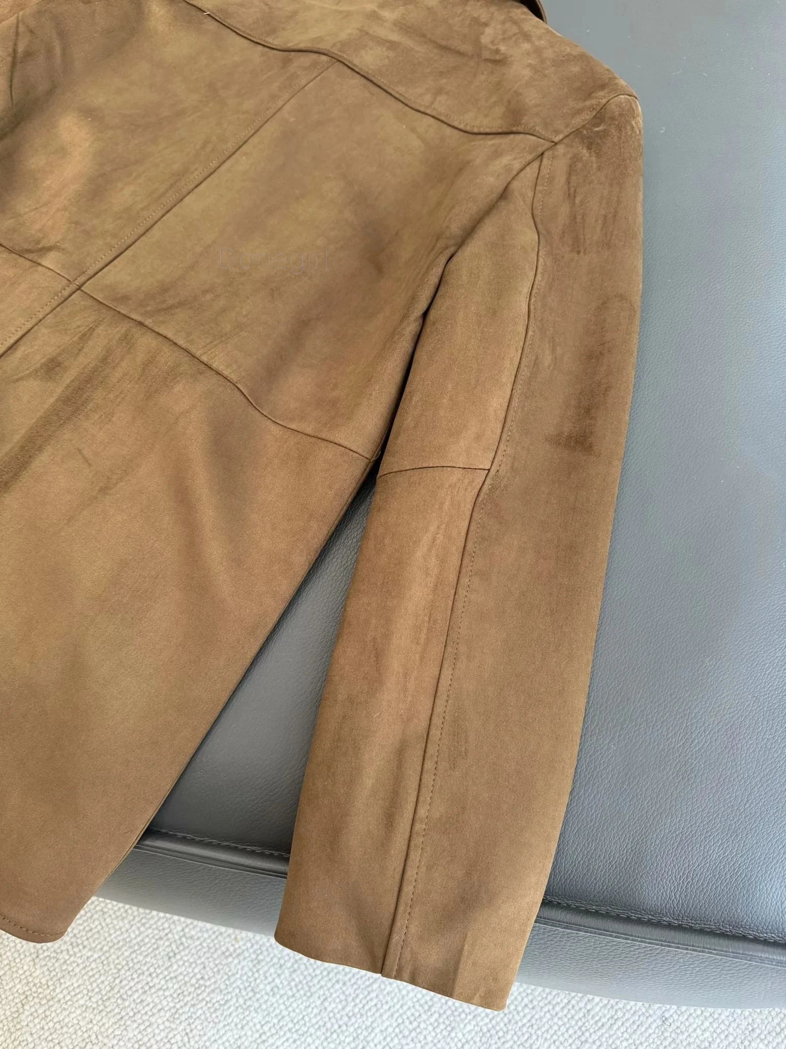 Womens sports jacket suede lapel pocket jacket womens casual single chest long sleeved jacket womens street jacket 241023