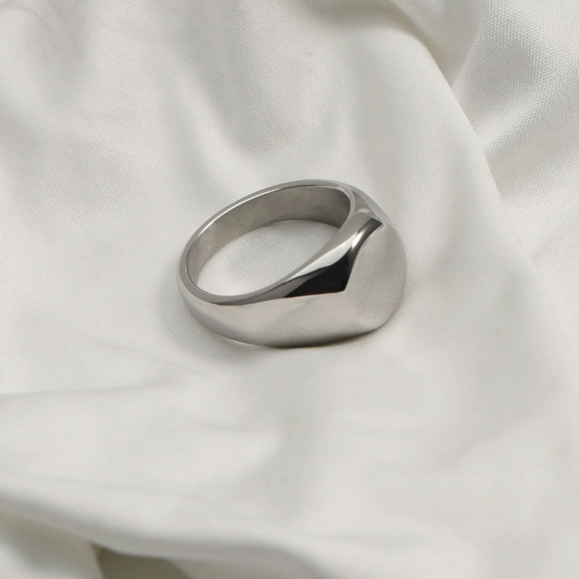 Ring Geometric circle Flat ring Fashion stainless steel punk ring ring