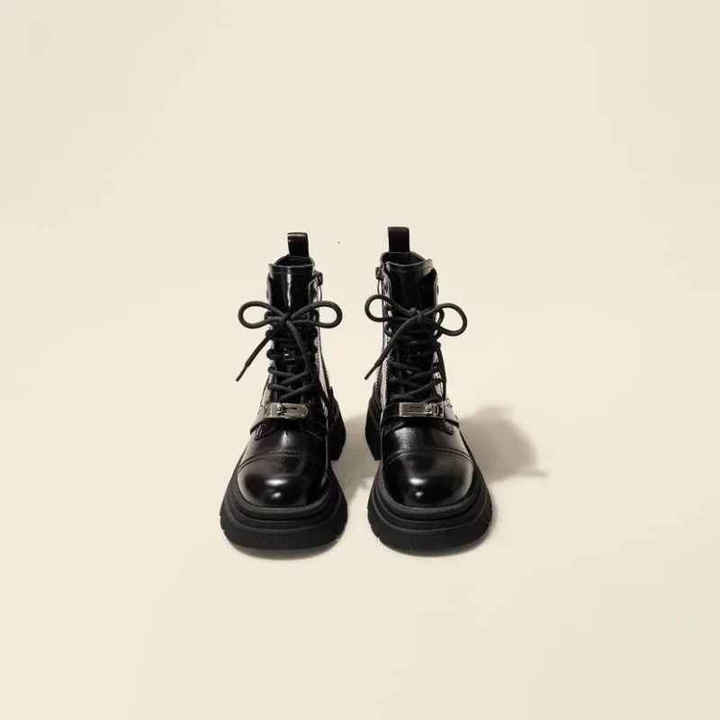 Womens 2024 trend new punk platform womens shoes thick sole anti slip motorcycle boots 241104