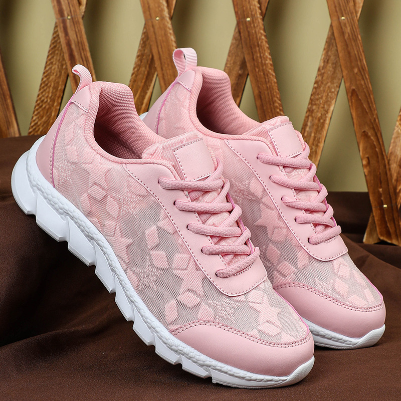 Cold adhesive shoes mesh surface breathable casual sports shoes soft sole comfortable outdoor running shoes fashion all match white shoes