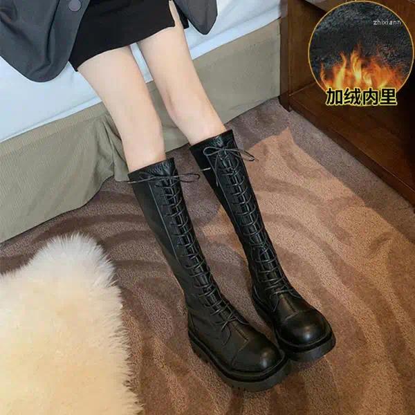 Boots Winter Lady Shoes Sexy Thigh High Heels 2024 Over-the-Knee Rock Leather Autumn White Women's