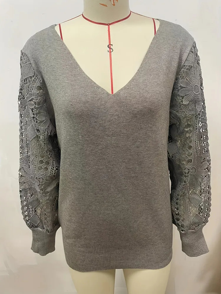 Womens V-neck short top autumn fashion clothing plush sexy slim knit sweater 241022