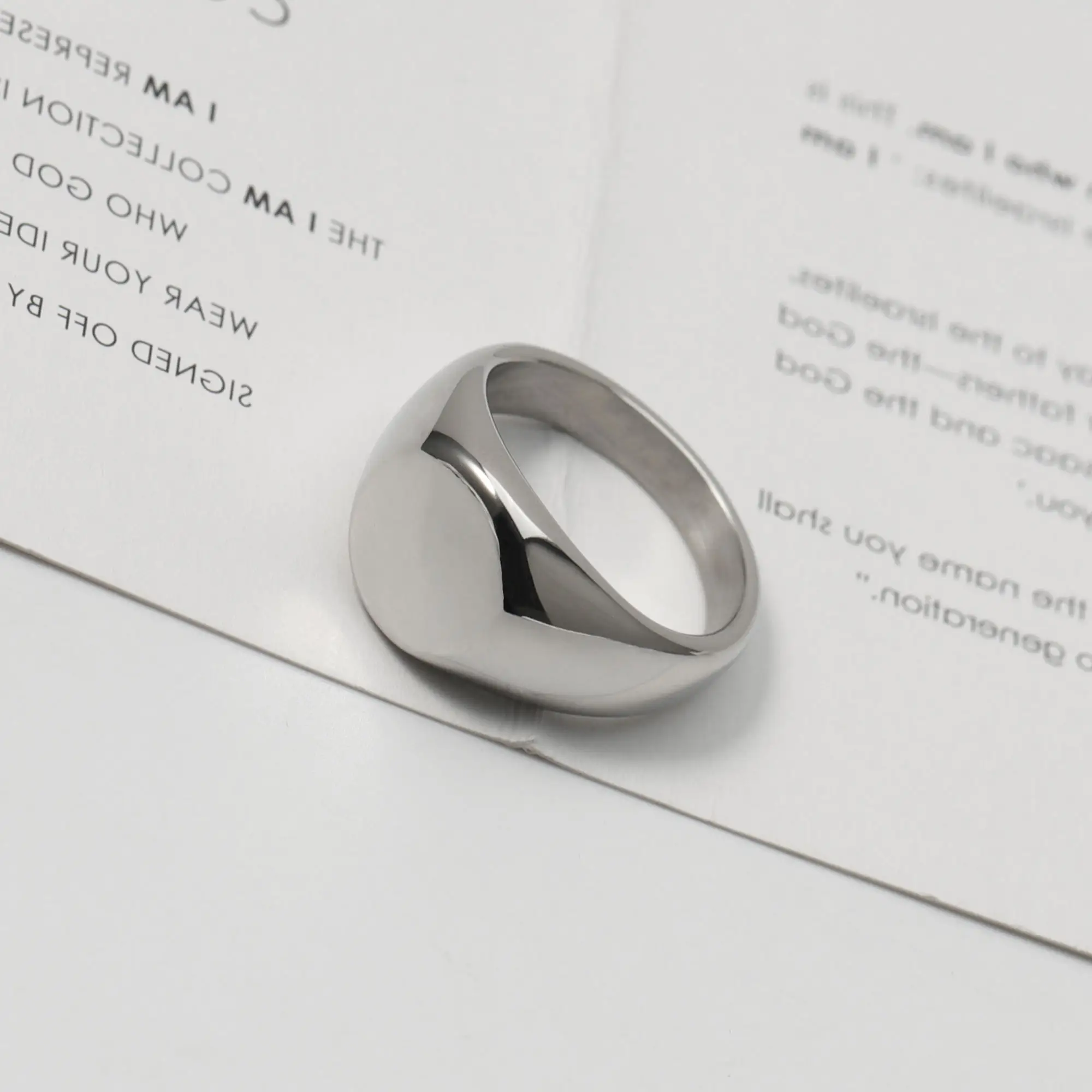 Ring Geometric circle Flat ring Fashion stainless steel punk ring ring