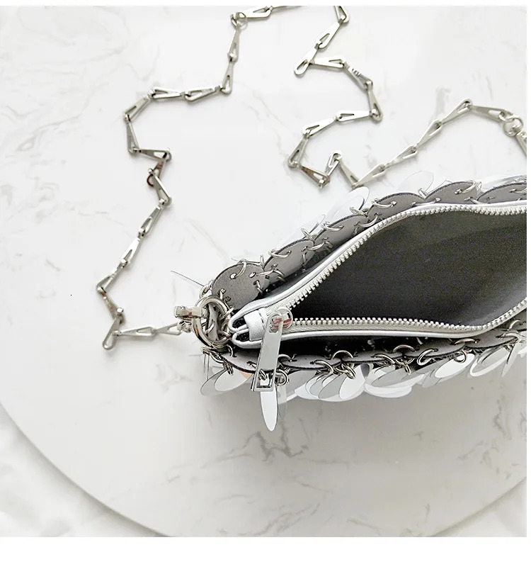 Glitter Handbag Silver Bag Womens Small Handbag Sparkling Fashion Womens Bucket Handbag Girls Flash Wallet 241023
