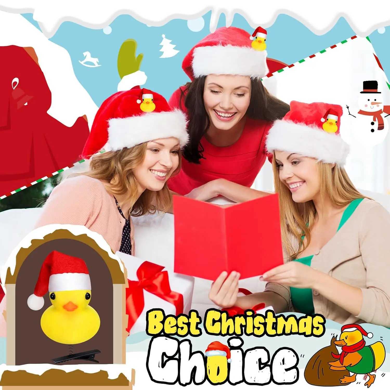 10-100 Pcs Christmas cap Duck Hairpin Clips Kawaii Cartoon Duck Hair Accessories for Women and Men for Christmas Party PropsX241022