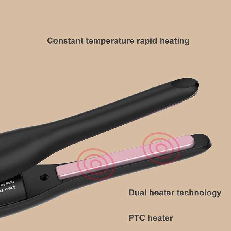 New Arrival Wireless electric straightener rechargeable instant heating curling iron straightening tool Z241022