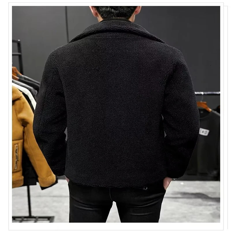 autumn and winter mens fashion trend suede double-sided leather jacket mens casual travel warm jacket 241023