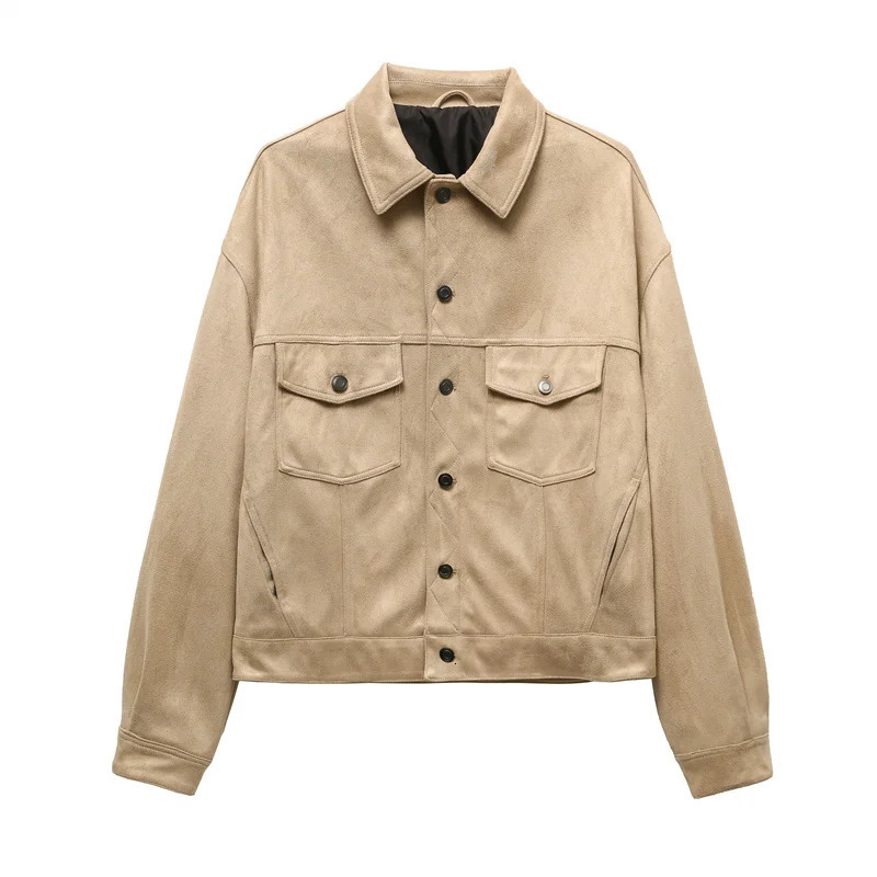 RARF Mens Autumn/Winter Suede Jacket Tool Casual Collar Coat Tri Color Mens 241023