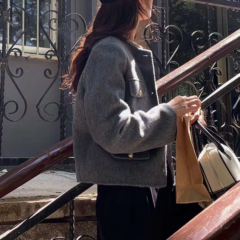 2024 Women Elegant Real Cashmere Coat Lady Fashion Wool Blazer Winter Autumn Outwear Female Suit