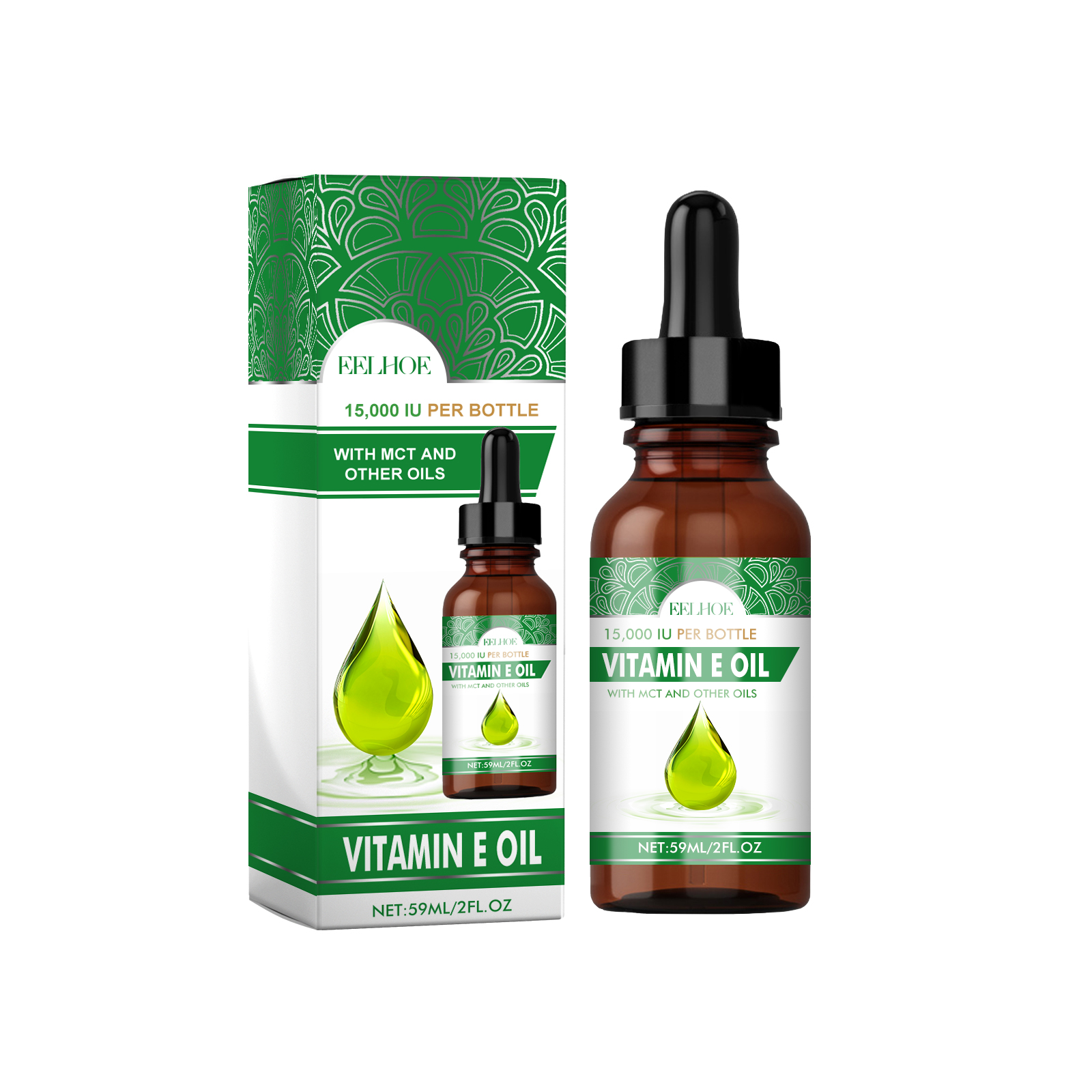 US stock EELHOE Vitamin E Oil Repair ironing damaged dry hair moisture skin care multi-effect essential oil