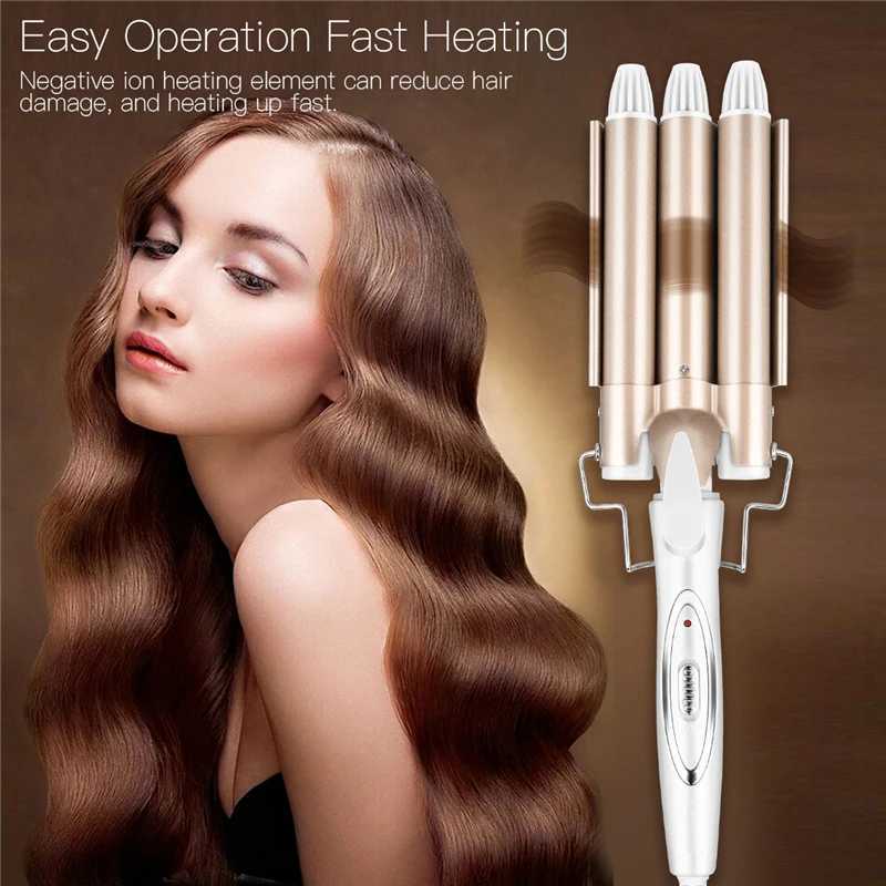 Curly iron ceramic three barrel electric iron hair curler three rod curler egg curler electric curler M241022
