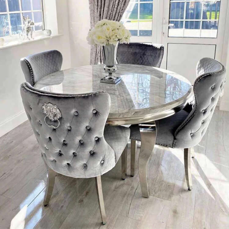 shop furniture cheap modern set 4 chairs marble round dining table The product is a customized product. Please contact customer service when placing a