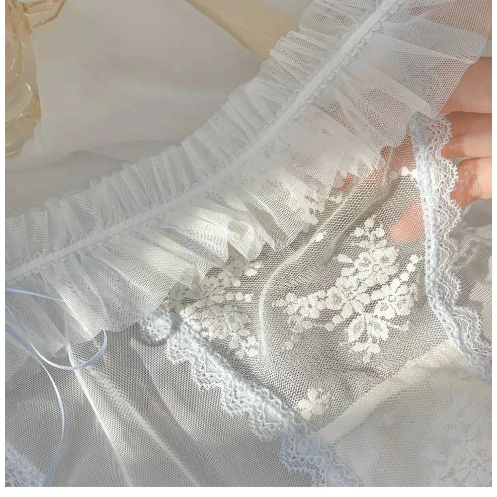 2025 New designer lace fashion up thong mesh lace underwear women s underwear low waist sweet student Kawaii Lolita transparent underwear sexy