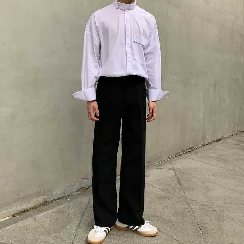 Hanging Wide Leg Floor Pants Ins Show Height Loose Straight Leg Casual Pants Suit Pants for MenX241023