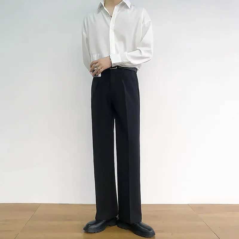 Wide Leg Male Suit Trousers Baggy Mens Summer Pants White Stylish Dress Elegant Cheap Classic Vintage Spring Clothes Formal UpX241023