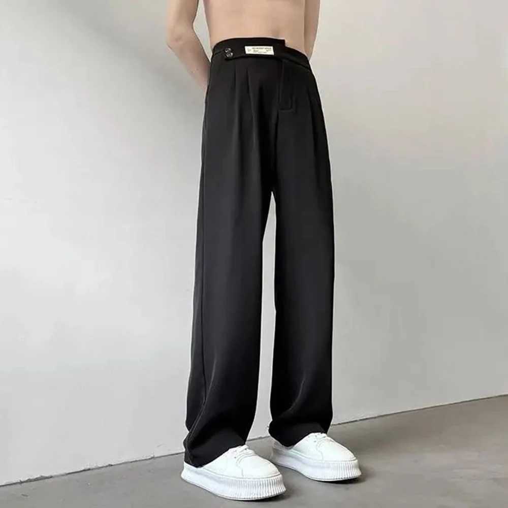 Suit Pants For Men Fashionable And Elegant Loose Straight Casual Pants British Style Solid Color High-Waisted Wide-Leg PantsX241023