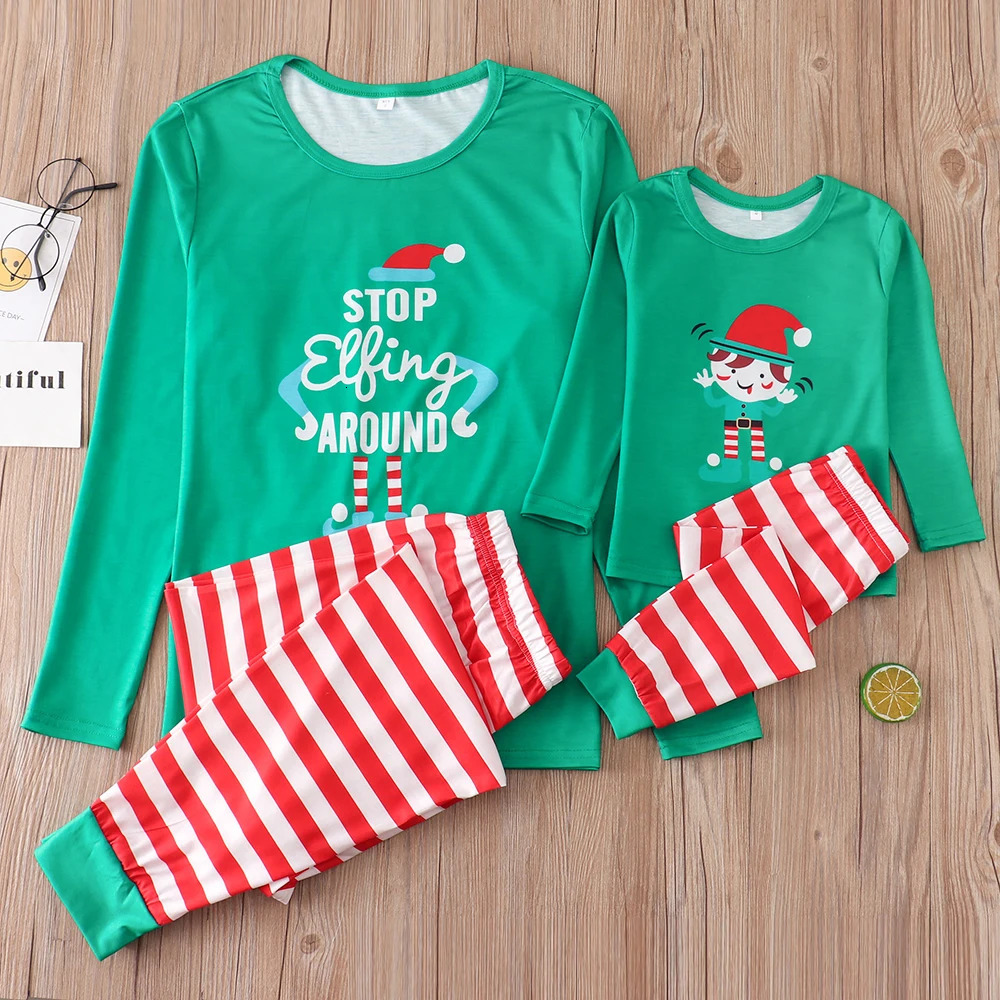 Christmas Match Family Pajama Set Family Christmas Costume Party with Santa Claus Adult Children Pjs Baby Panties Pajamas 241022