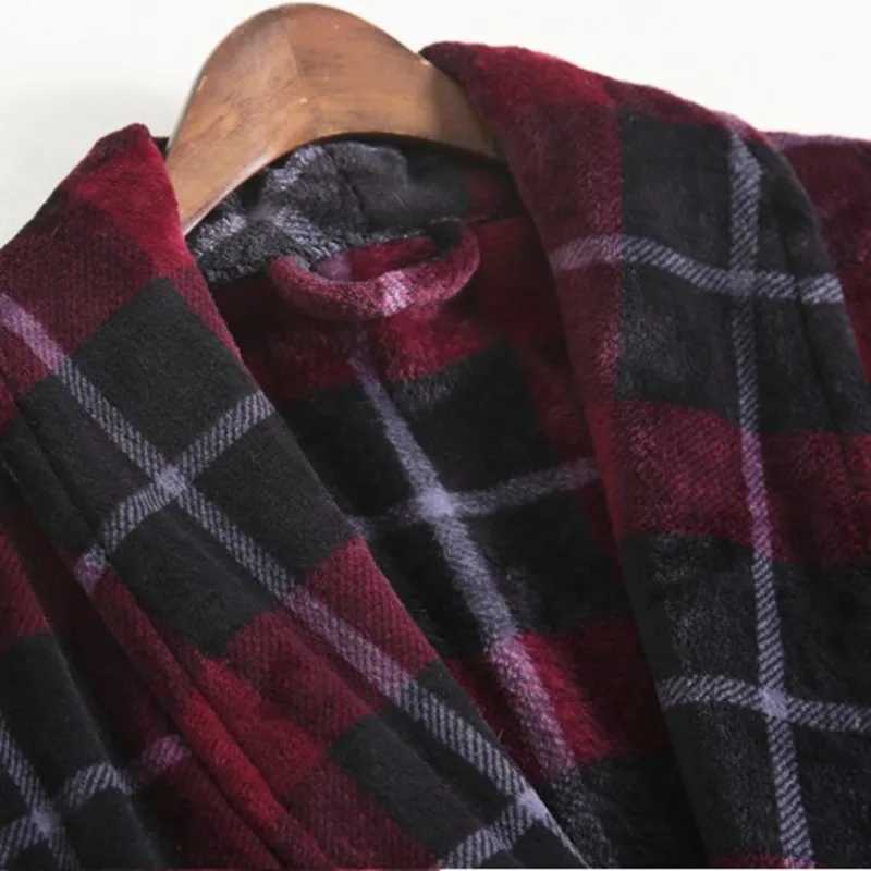 Mens Robe Lace Flat Bottom Warm Coral Plush Sp Pajama Mens Pajama W241023