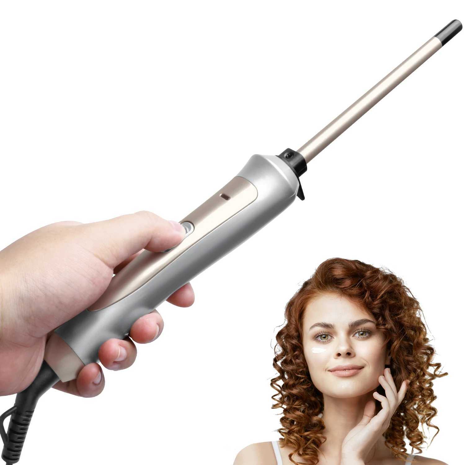 New Arrival 9mm thin curler 3/8-inch small curly iron professional curling stick ceramic short and long hair small rice dumpling Z241022
