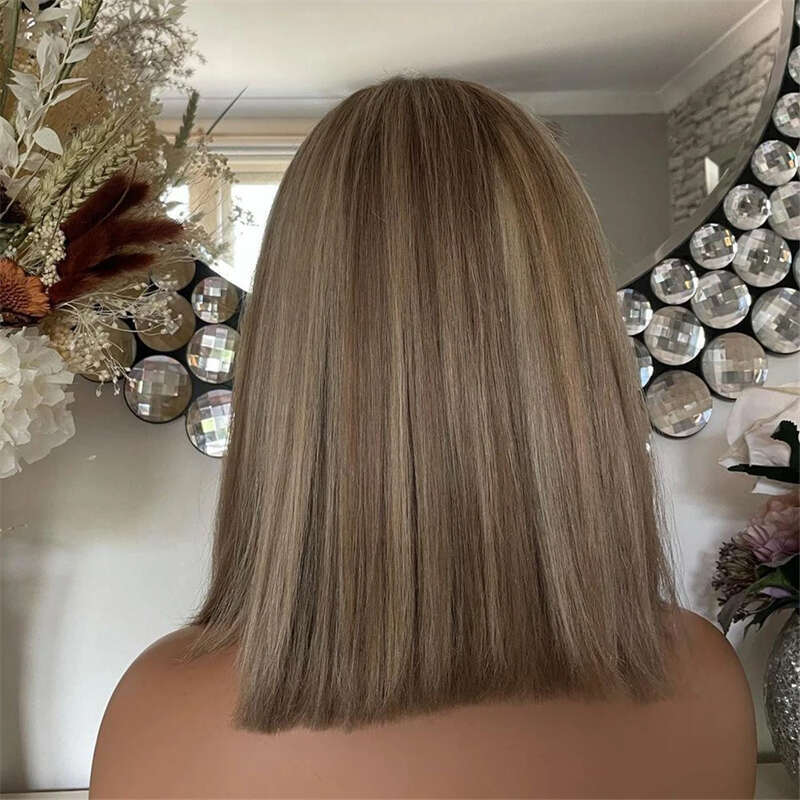 Short Bob Wigs Glueless 100% Brazilian Ombre Ash Blonde Hd Lace Frontal Wig 13x4 t Human Hair